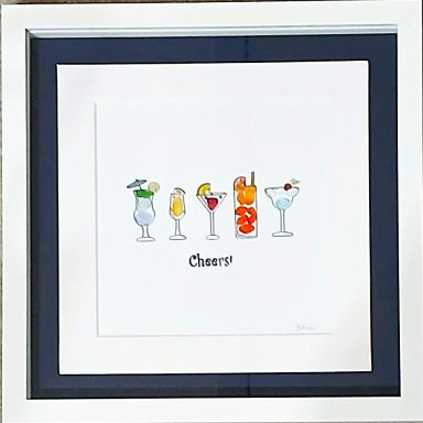 Picture of cocktail glasses in a frame