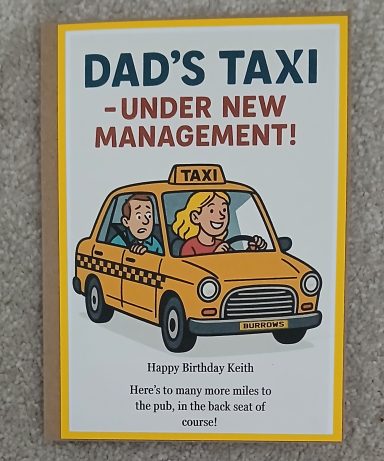 Dads Taxi Birthday Card
